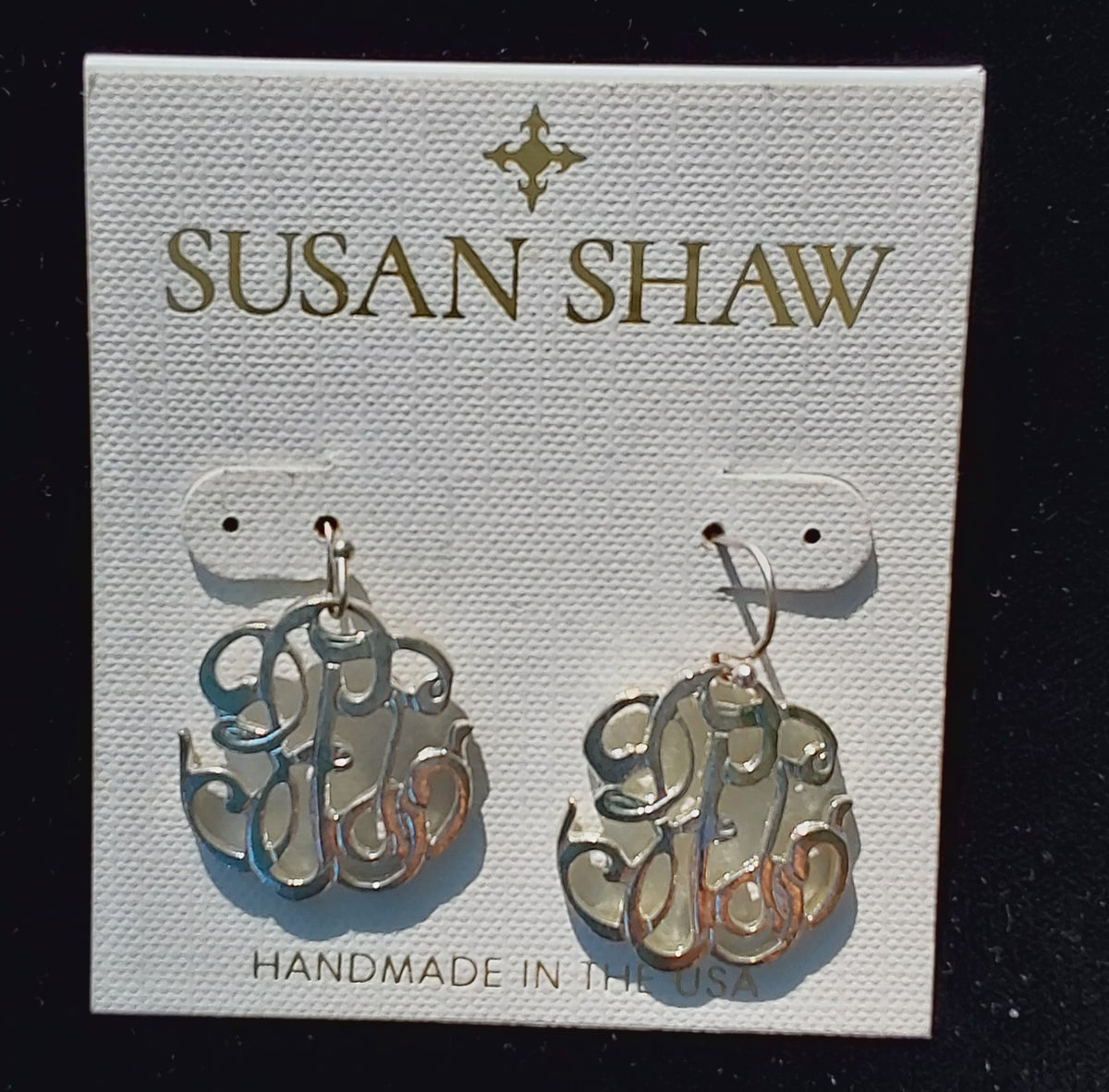 Susan Shaw Monogram Earrings
