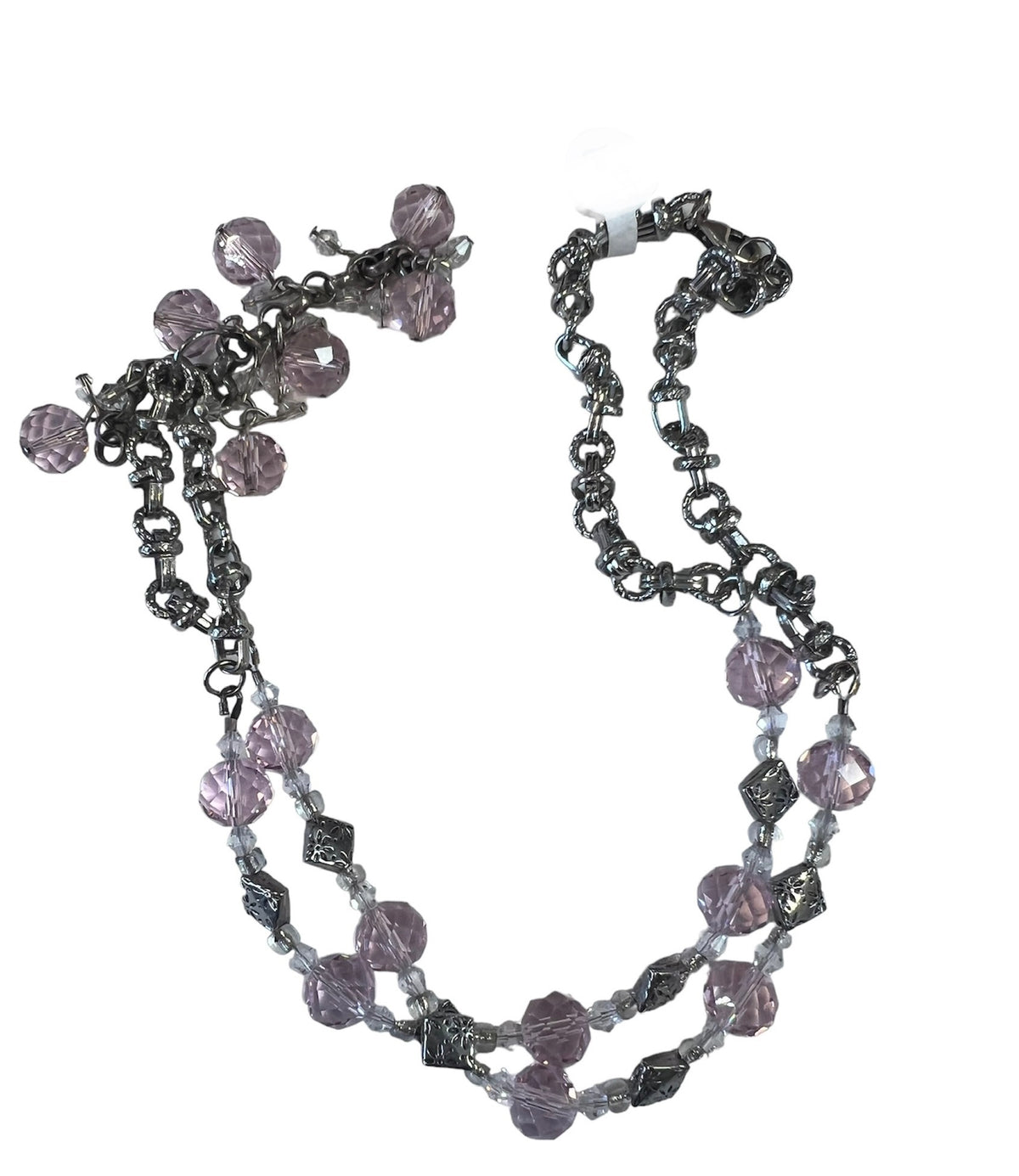 JPW Pink Silver Crystal Necklace