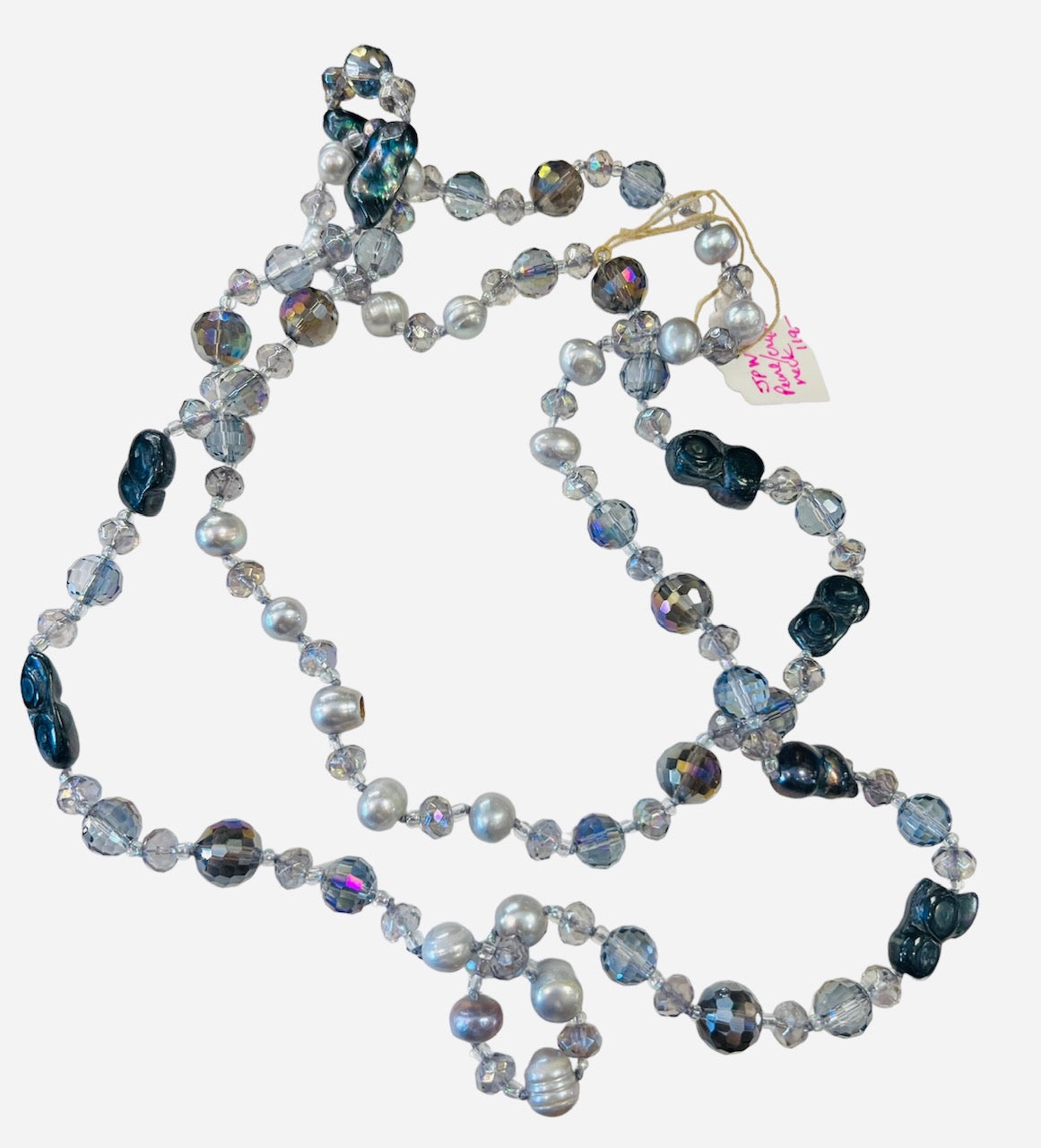 JPW Long Pearl & Crystal Necklace