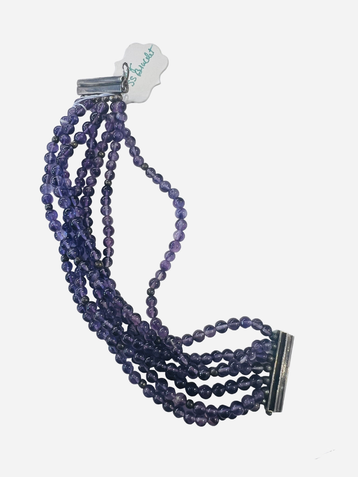Amy Sterling SIlver/ Purple Glass bead Bracelet