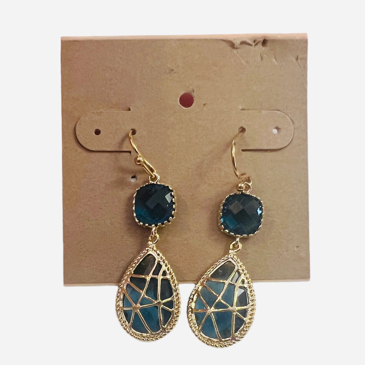 FLJ Blue and Gold Drop Earrings