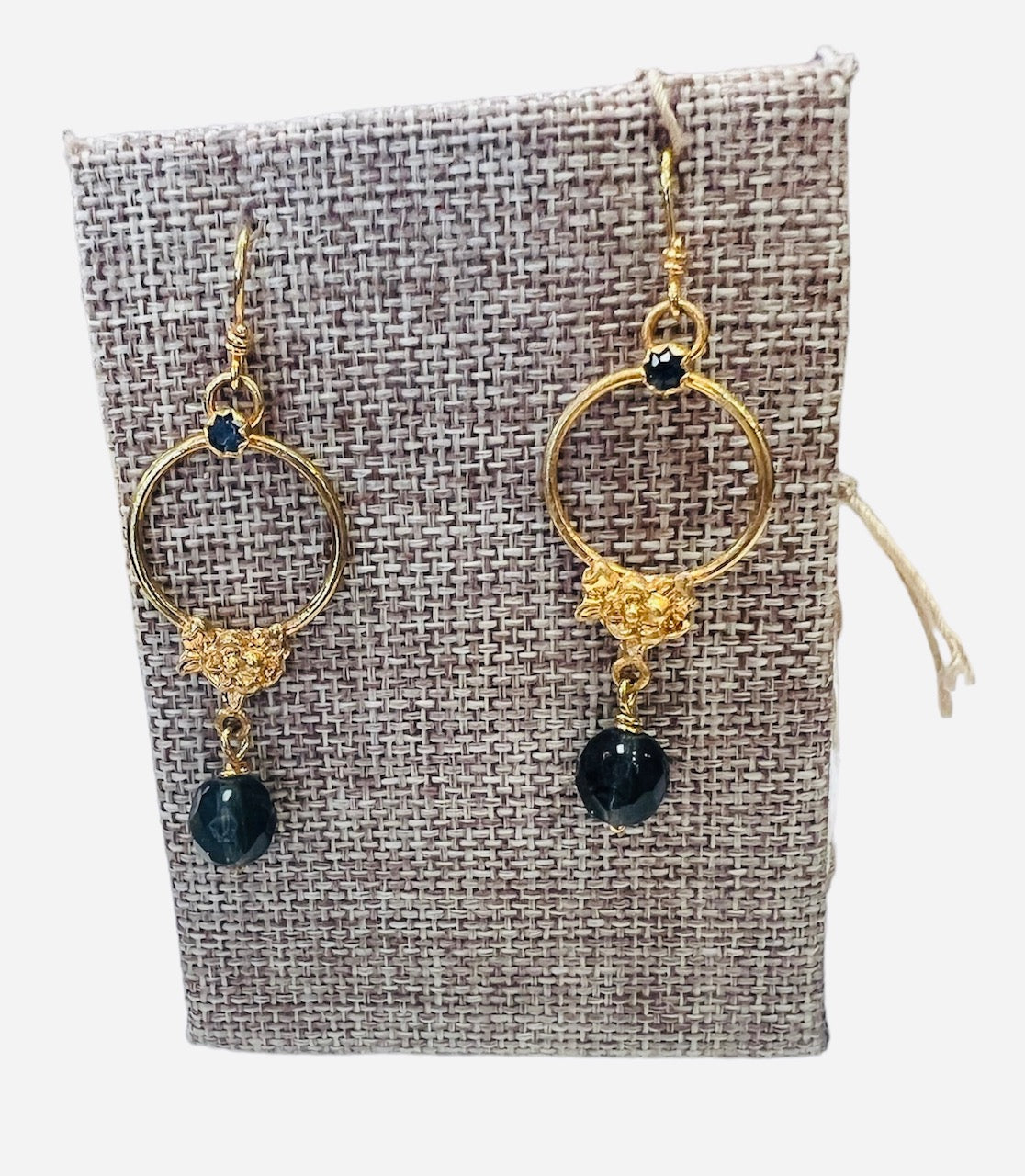 LY Blue and Gold Earrings