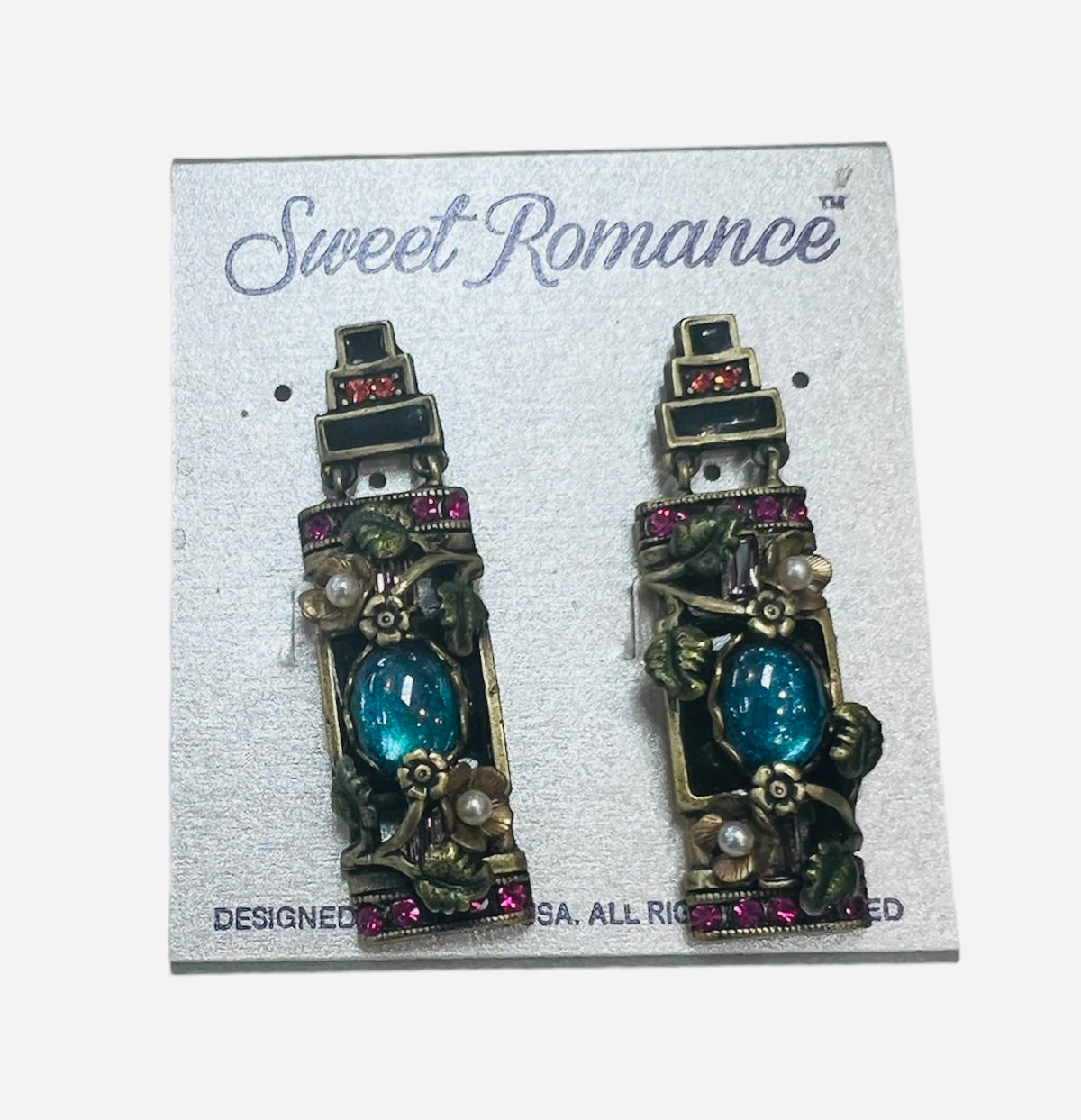 Sweet Romance Multi Color Brass Earrings