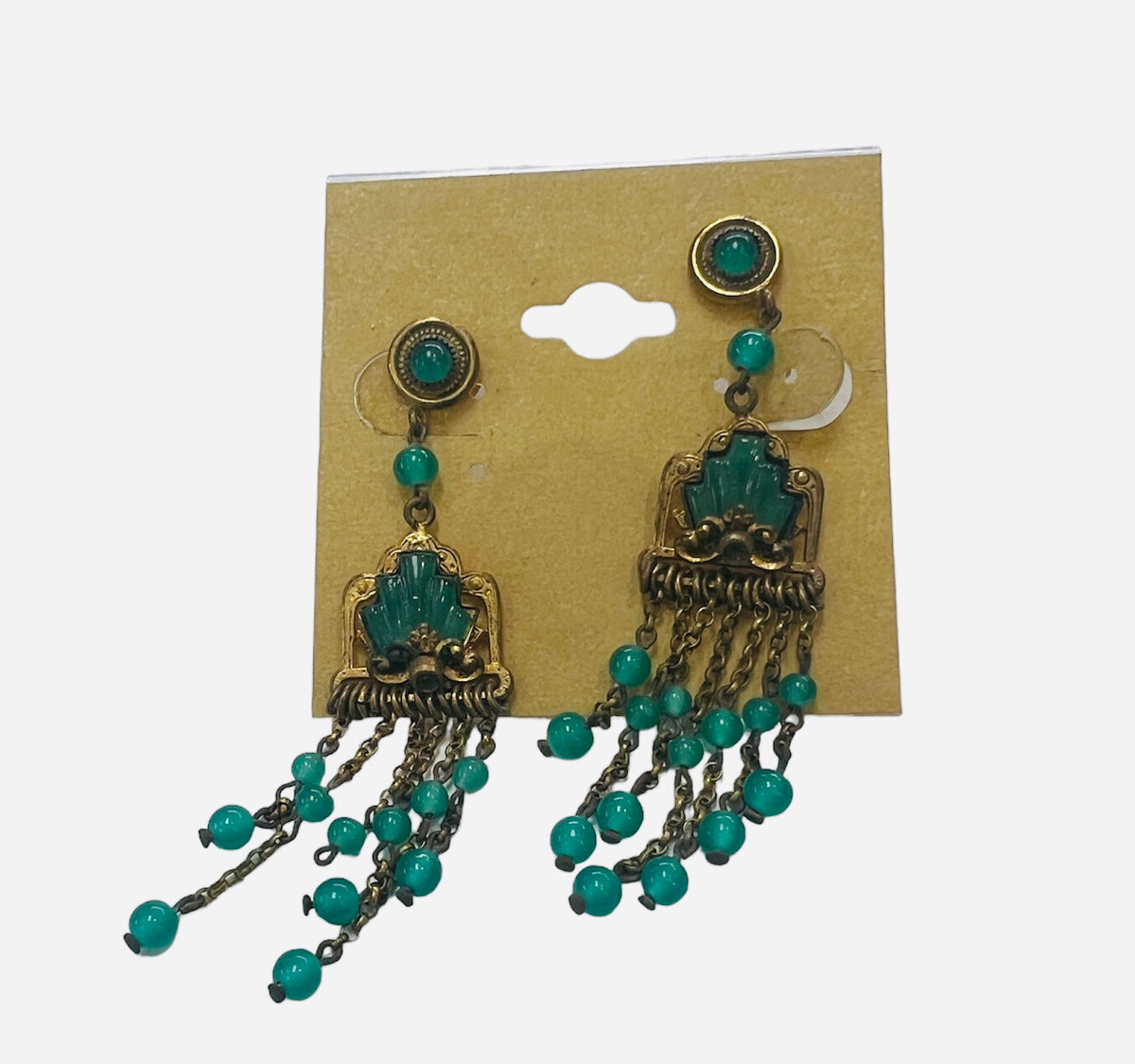 Vintage Jade Art Deco Earrings