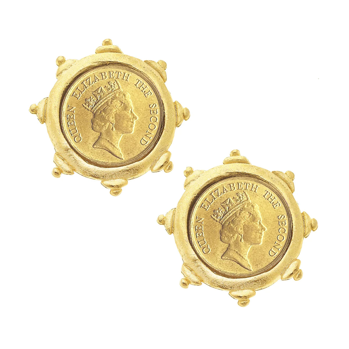 Susan Shaw- Queen Elizabeth II Coin Studs